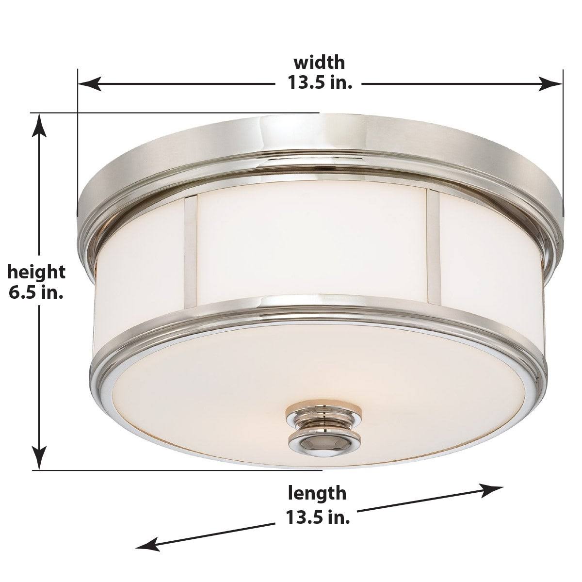 Polished Nickel 2-Light Flush Mount P186541