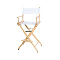 Natural Wood White Canvas Bar Height Director's Chair E382933