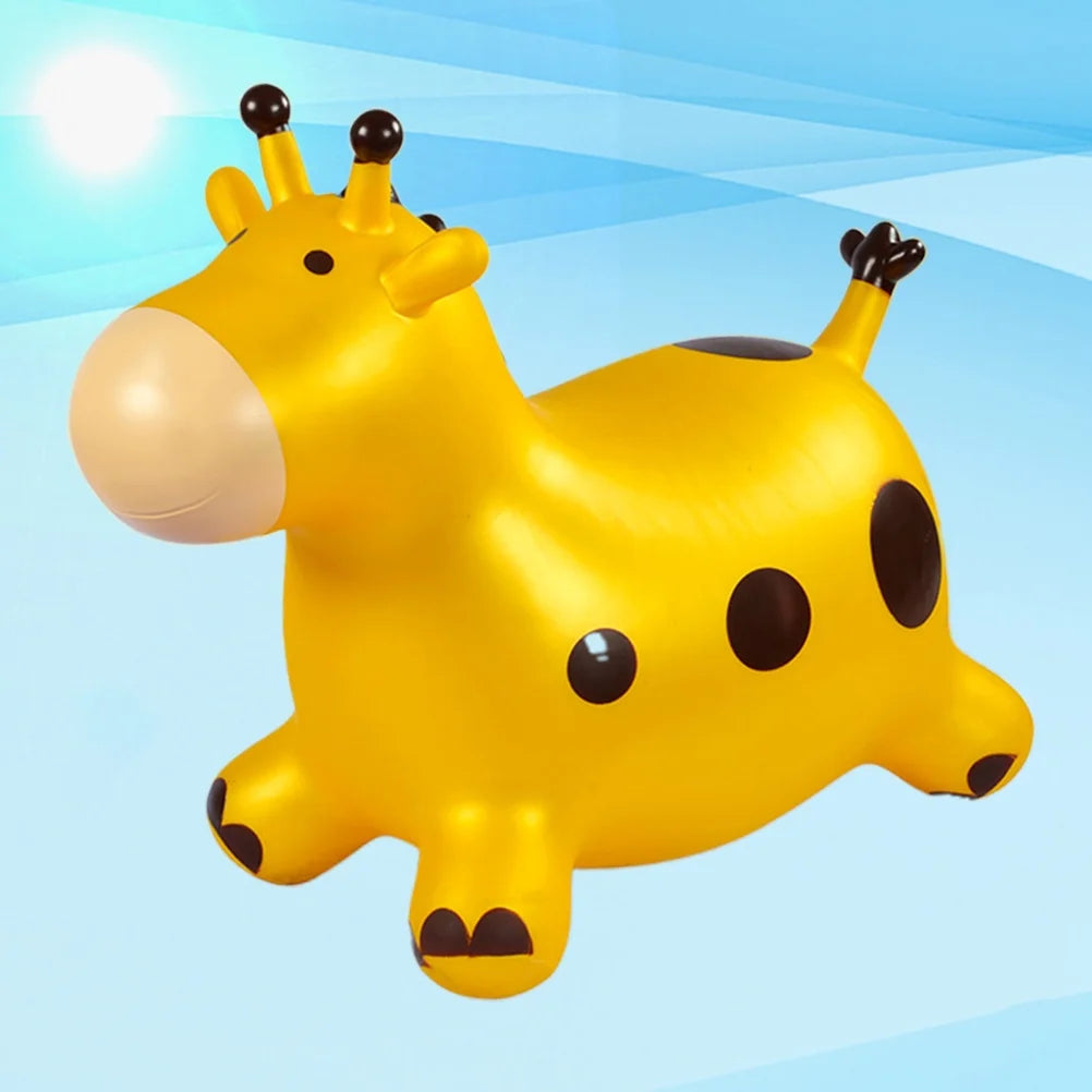 Inflatable Bouncing Horse Outdoor Toy with Air Pump (Yellow) O426