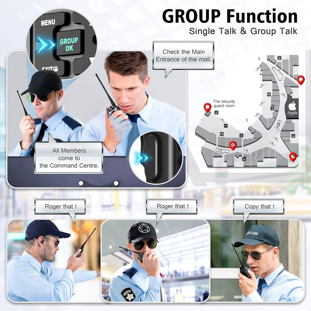 3 Packs UHF Two Way Radios Walkie Talkies 5 Watts P59898