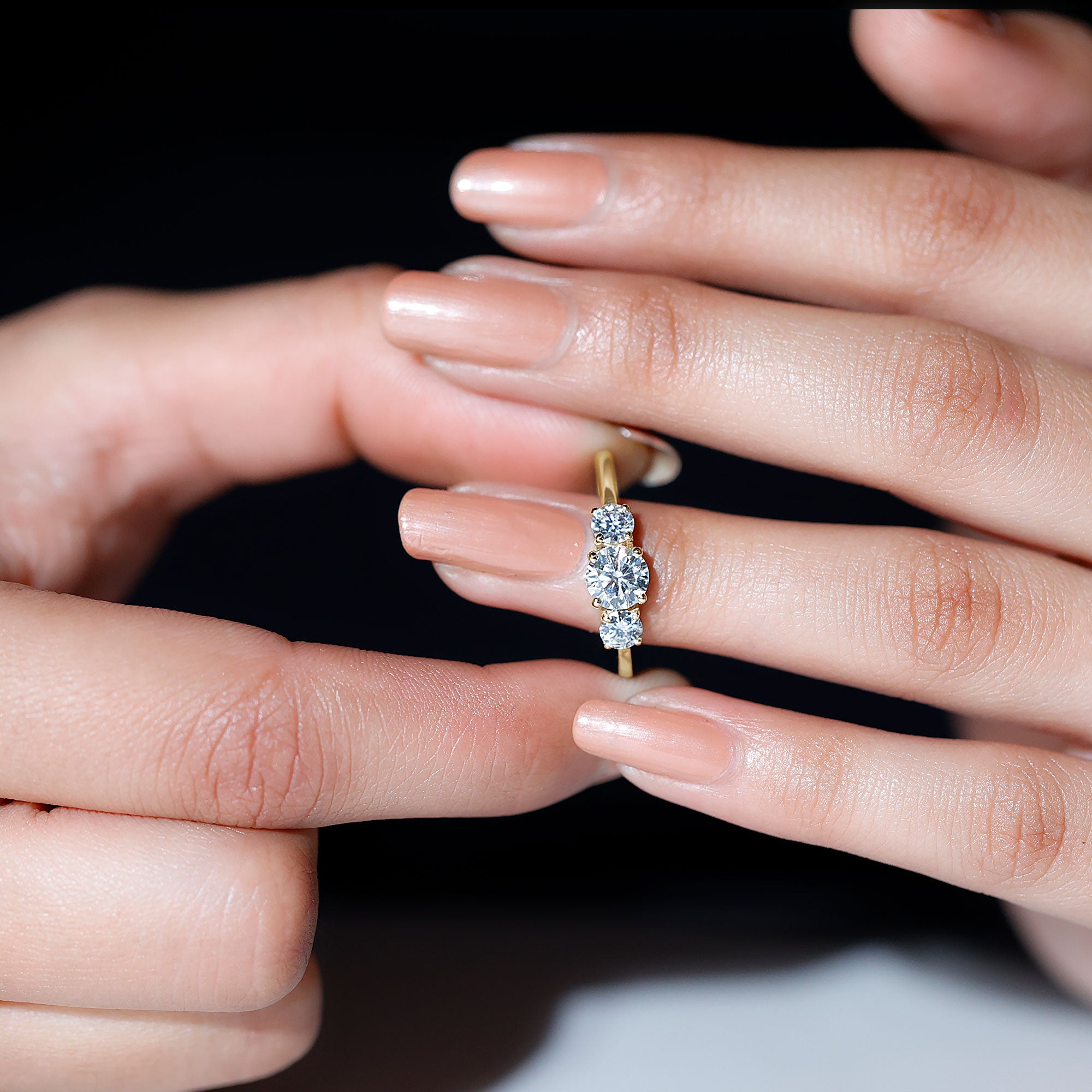 14K Yellow Gold Moissanite Engagement Ring I8709