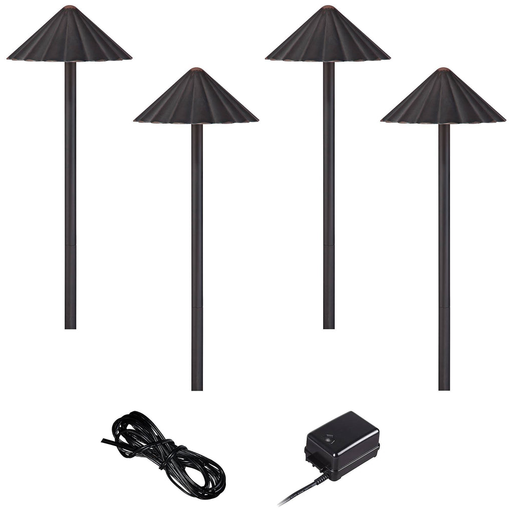 Bronze LED Scalloped Path Light Landscape Kit C837199