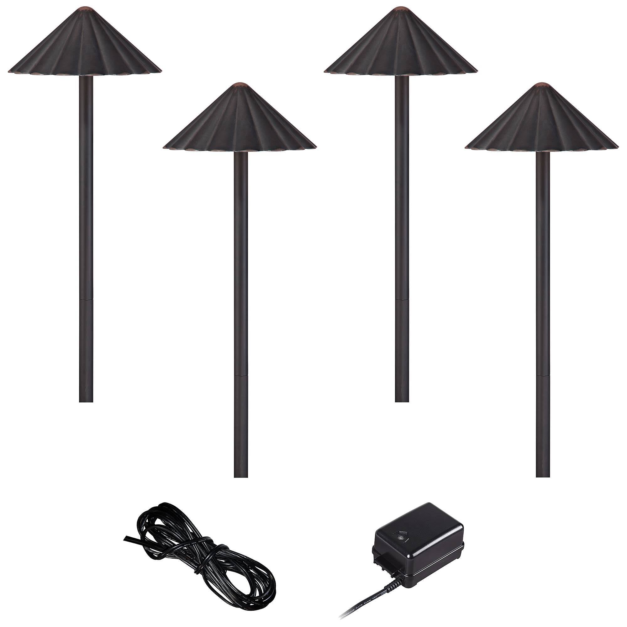 Bronze LED Scalloped Path Light Landscape Kit C837199