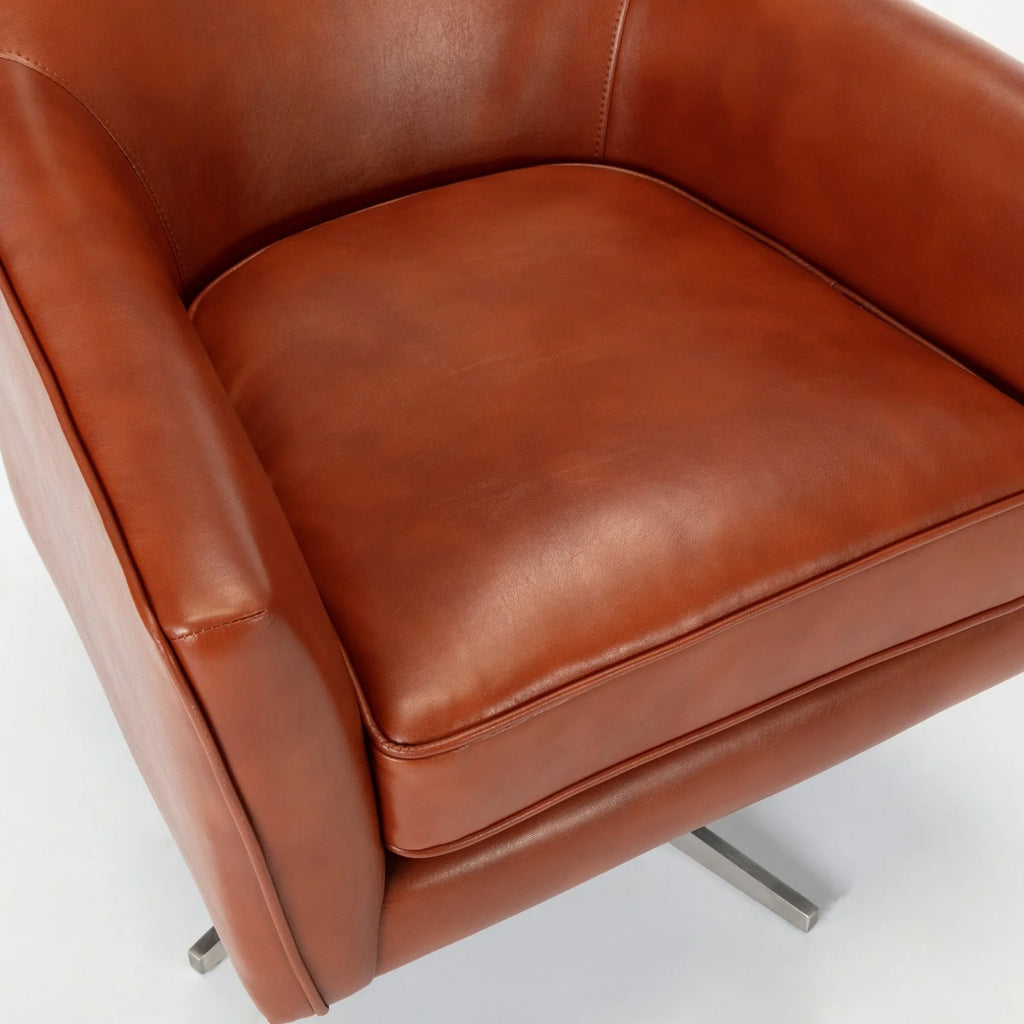 Leather Swivel Armchair C6346