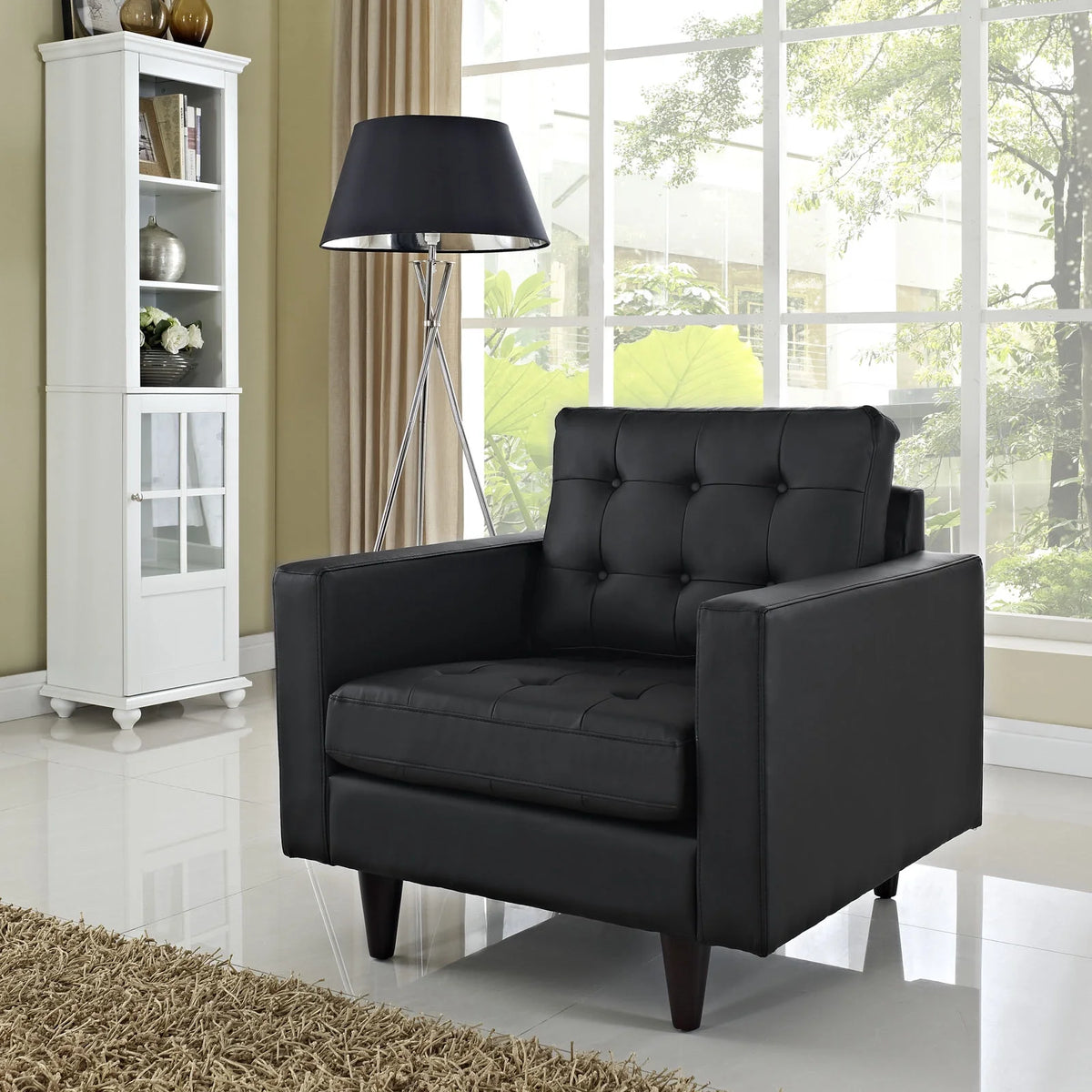 Black Leather Armchair H7859