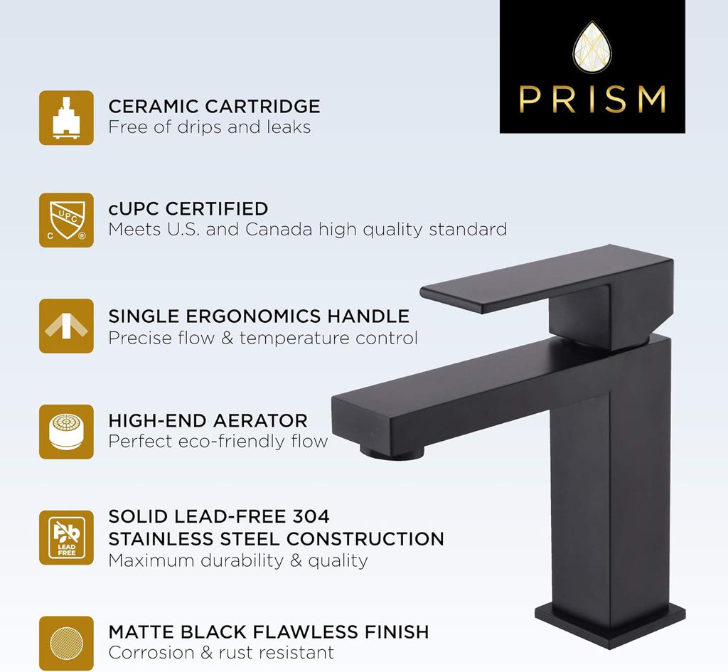Matte Black Single Hole Bathroom Sink Faucet B27723