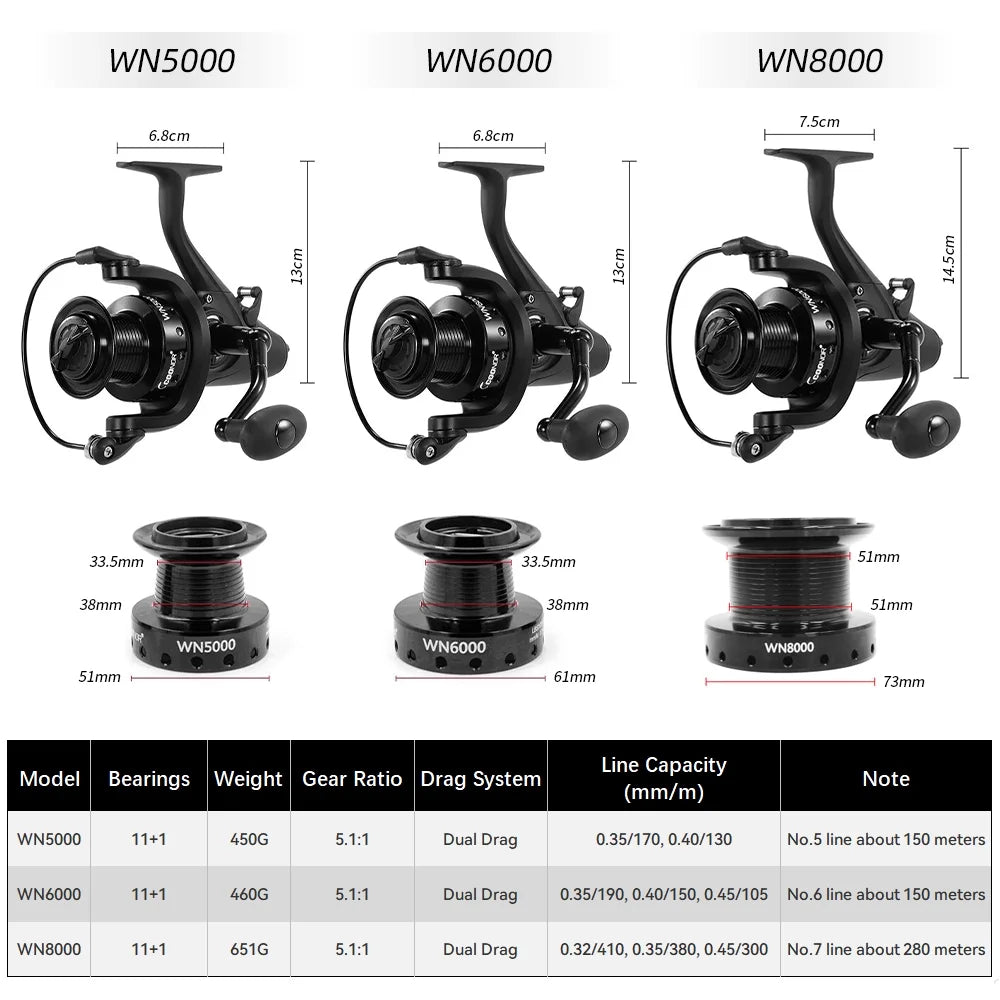 Nylon Metal 11+1bb Reel 5000/6000/8000 H69715