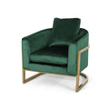 Emerald Velvet Armchair with Stainless Steel Frame T28132