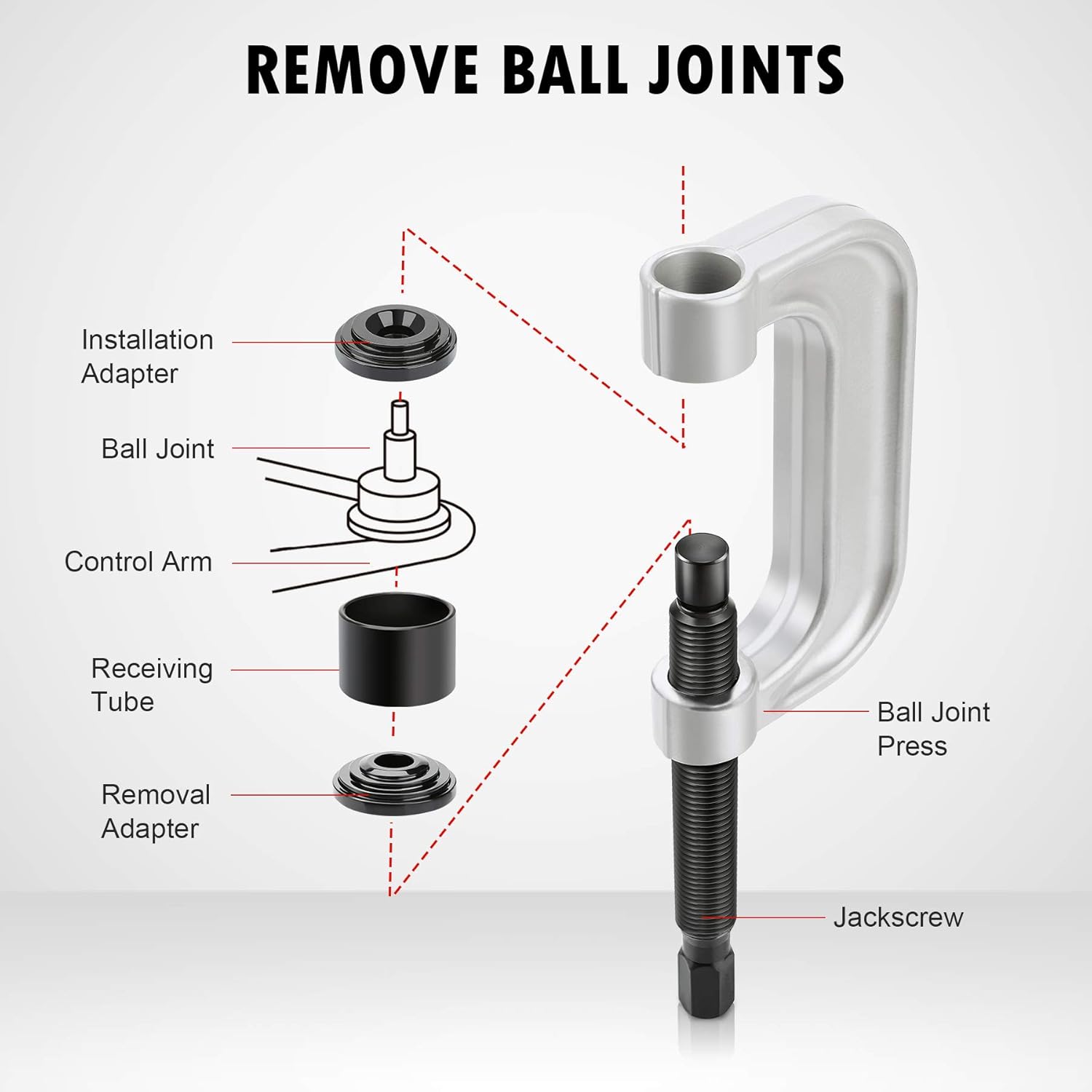 Ball Joint Press & U Joint Removal Tool Kit with 4wd Adapters, Pack of 2 P707