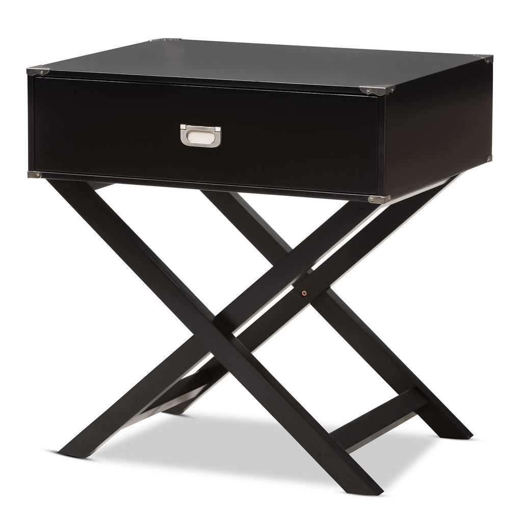 White 1-Drawer Wooden Bedside Table J2772