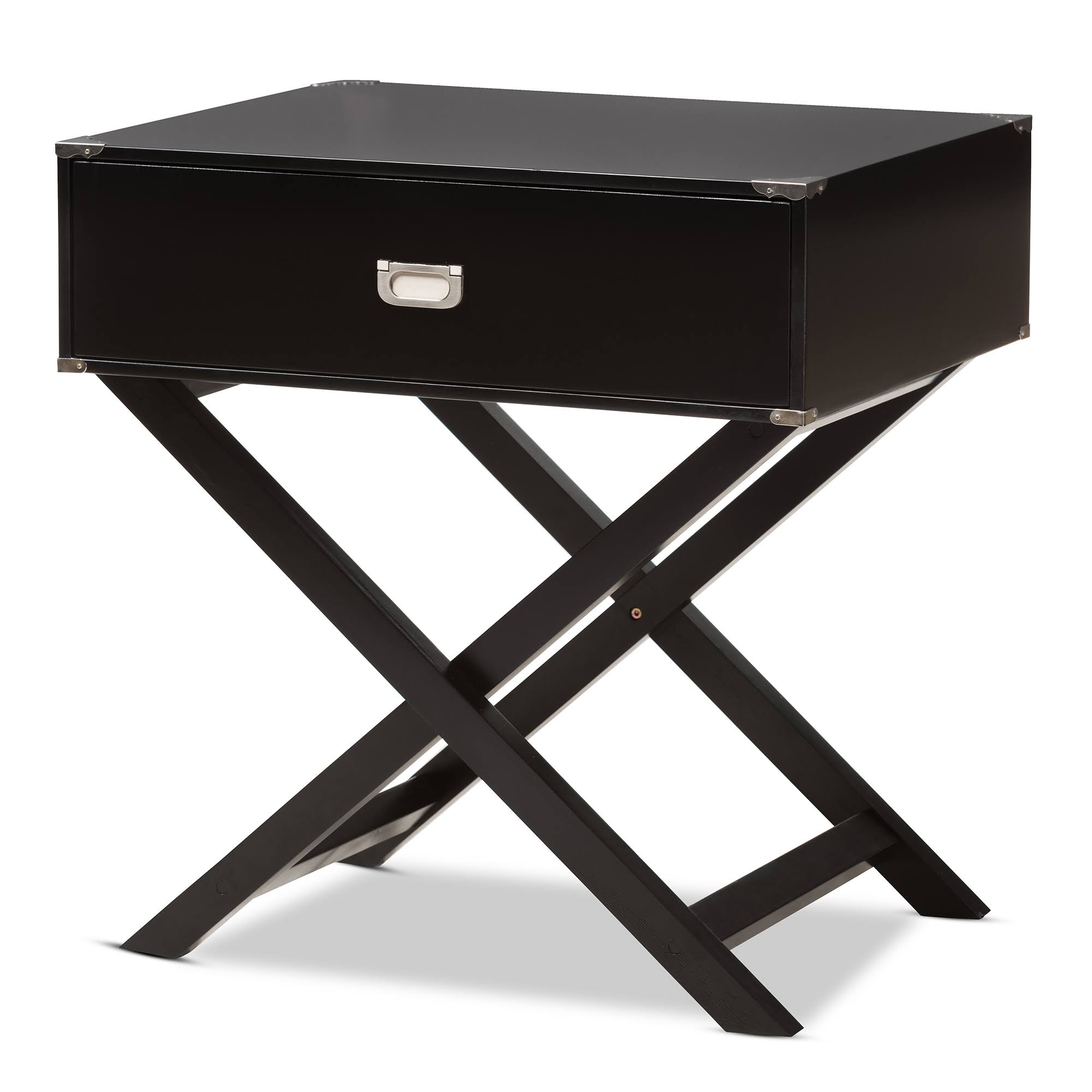 White 1-Drawer Wooden Bedside Table J2772