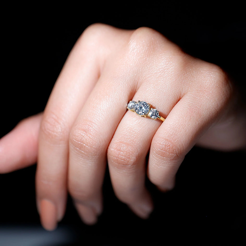 14K Yellow Gold Moissanite Engagement Ring I8709
