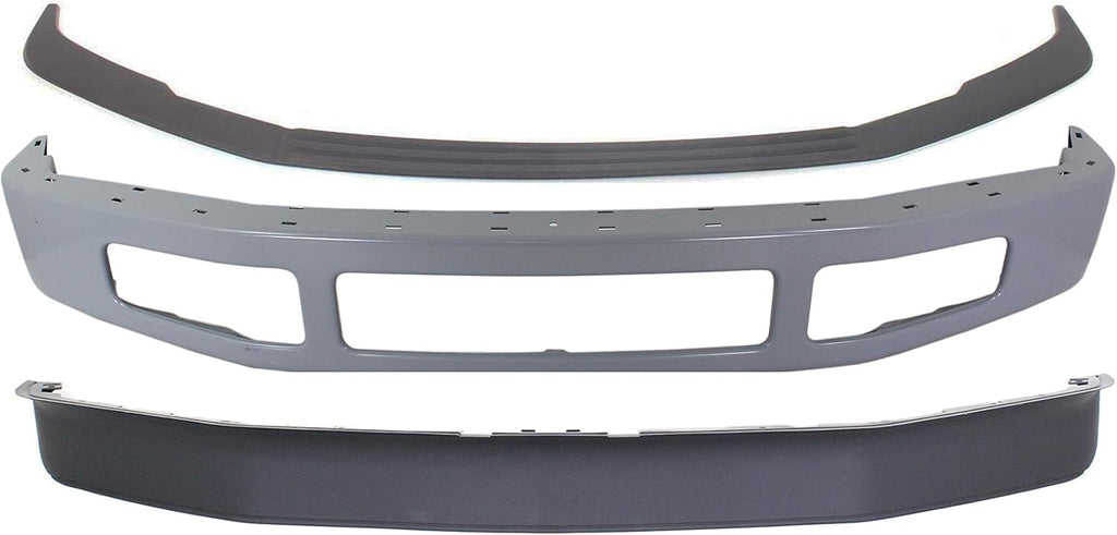 Front Bumper Set of 3 Paintable With Molding Holes W46819