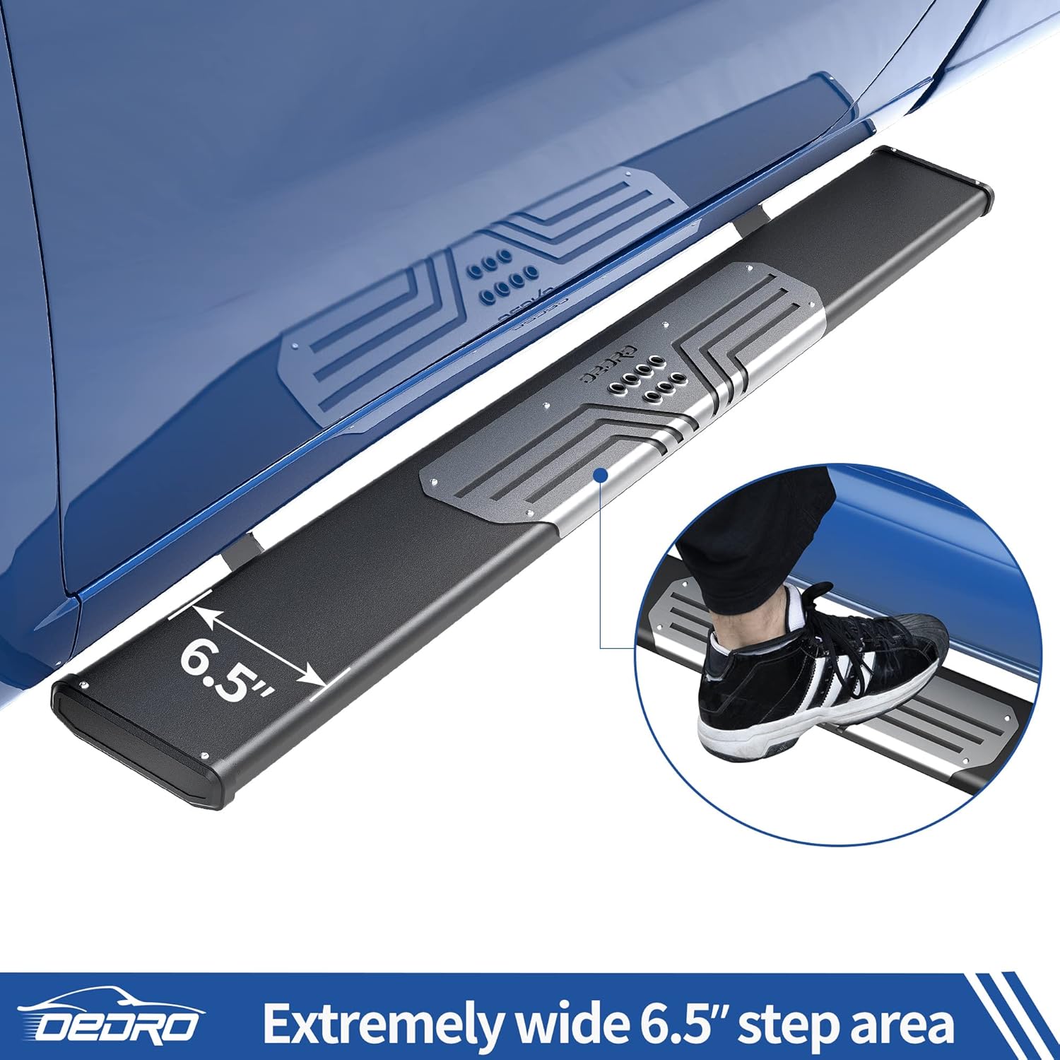 Chrome Textured Aluminum Alloy Side Steps Nerf Bars I314