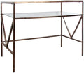 Antique Gold Glass Top Desk Vanity Table D643979