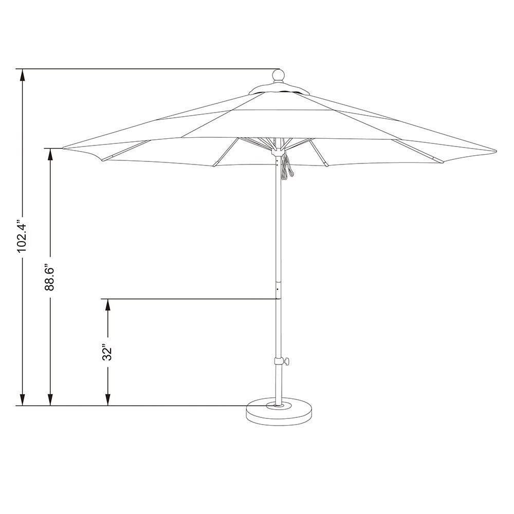 11 ft. Fiberglass White Market Umbrella B3815