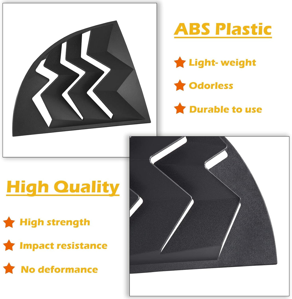 Matte Black Quarter Side Window Louvers for Ford Mustang 1999-2004 Coupe 2-Door Pack of 2 I50973