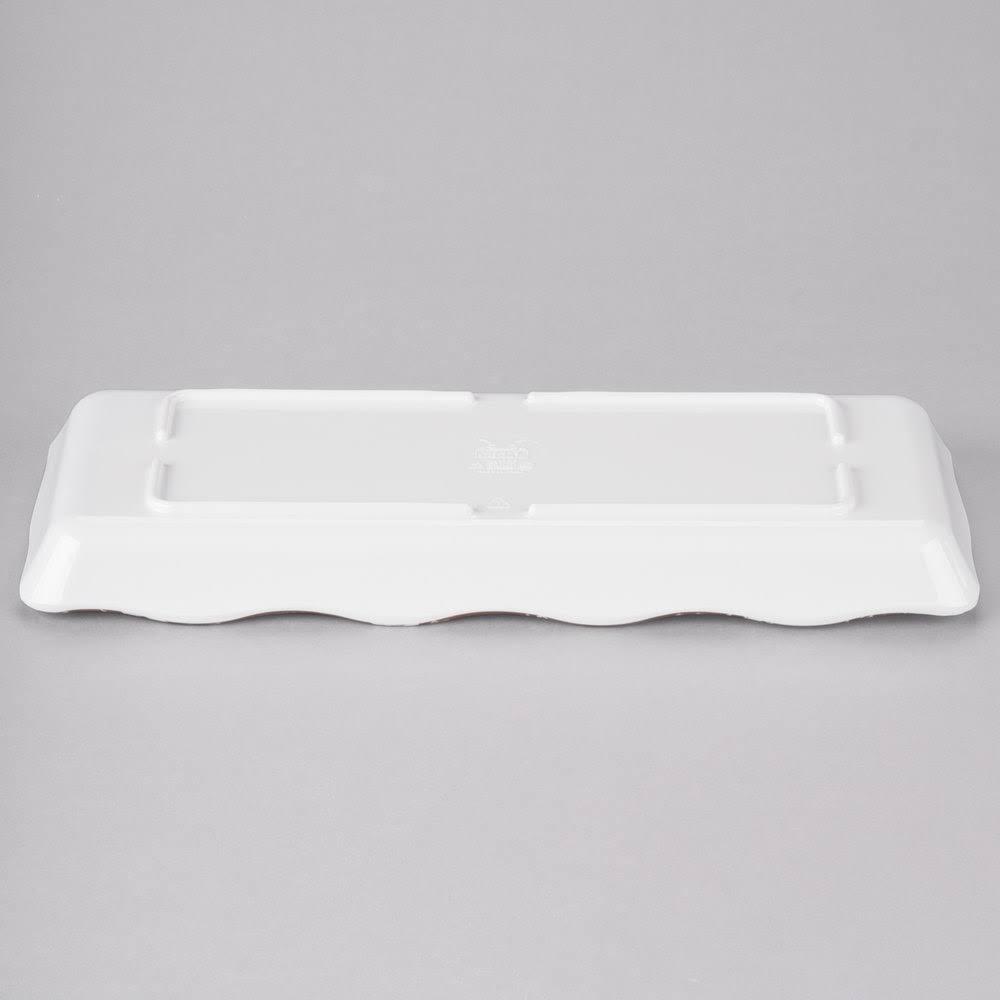Tuscan Scalloped Melamine Rectangular Display Tray - 6/Pack C79419