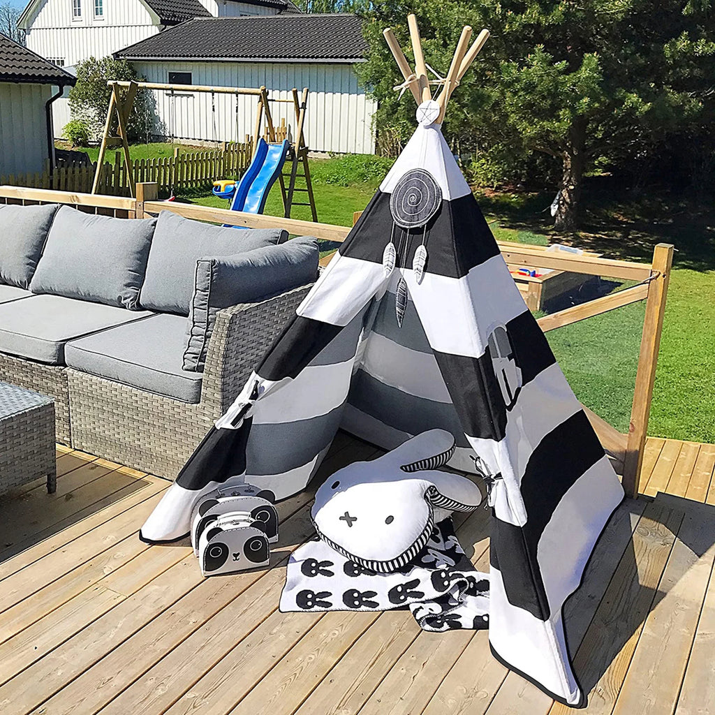 Canvas Foldable Teepee Play Tent for Kids Q99637