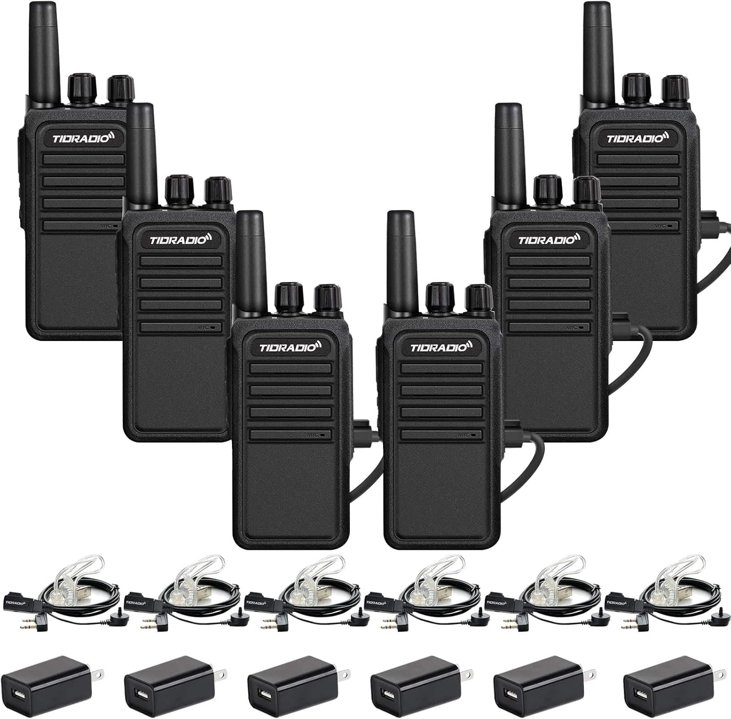 2200mAh Two Way Radios 22CH USB Rechargeable Walkie Talkie 6 Pack O4204