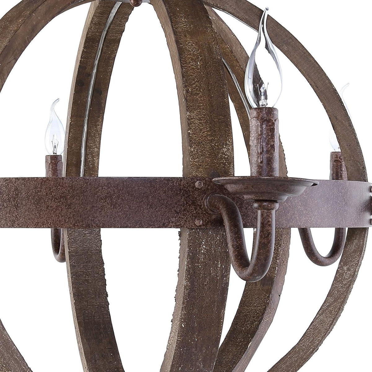 Antique Brass Wood Chandelier B33109