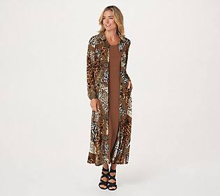 Women's Regular Duster & Maxidress Set, Size X-Small, Wild Cat/Brown K54070