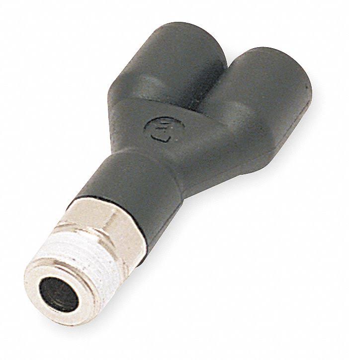 3/8 in Plastic/Metal Combination Y Adapter, Black L867