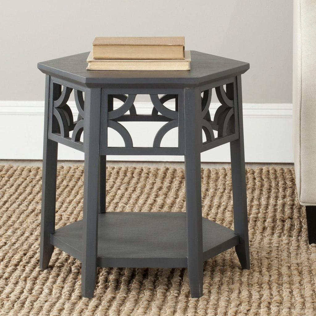 Light Brown Hexagon End Table N56610