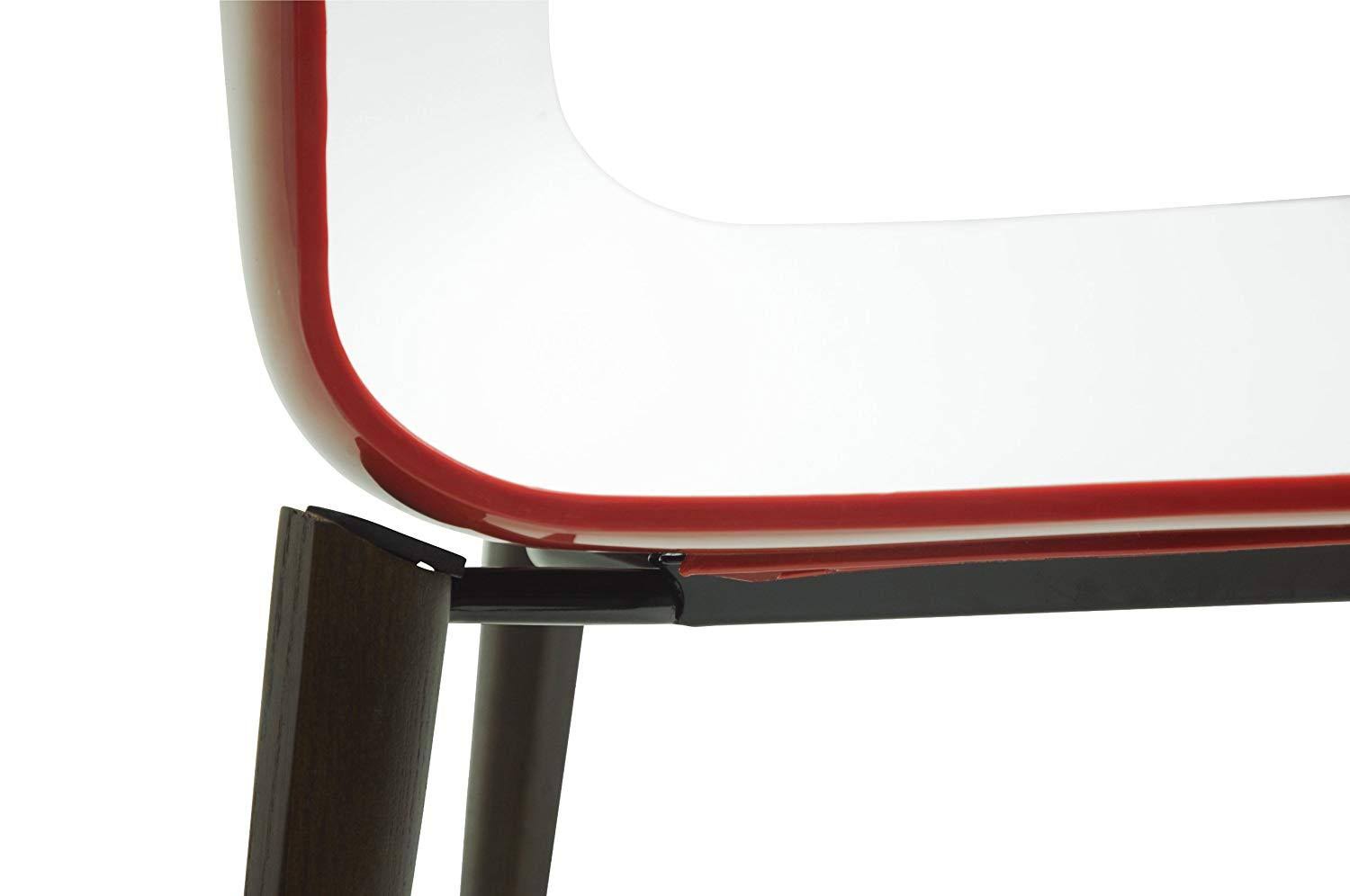 White/Red Dining Chair, Set of 2 O718