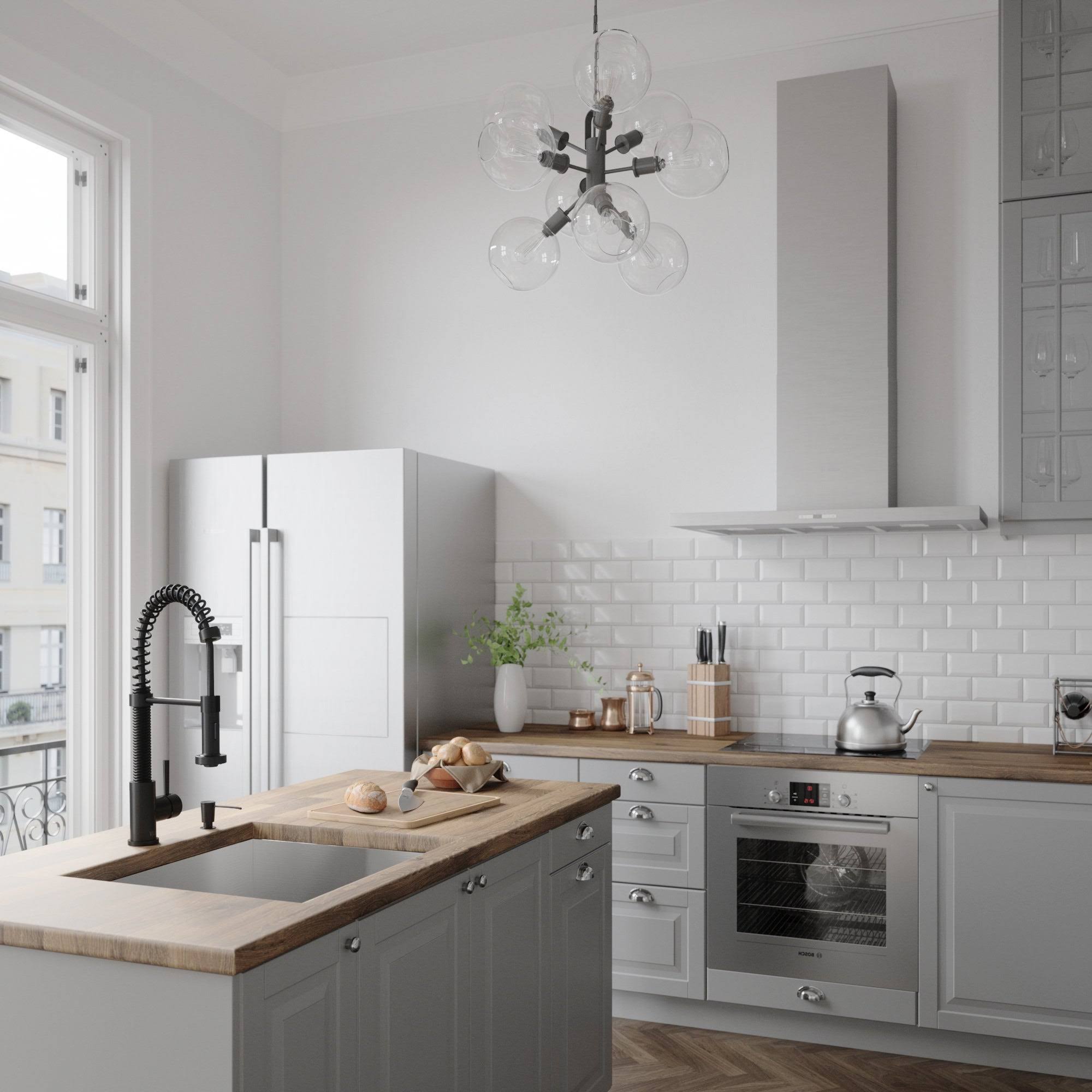 Matte Black Pull-Down Kitchen Faucet with Soap Dispenser T918115