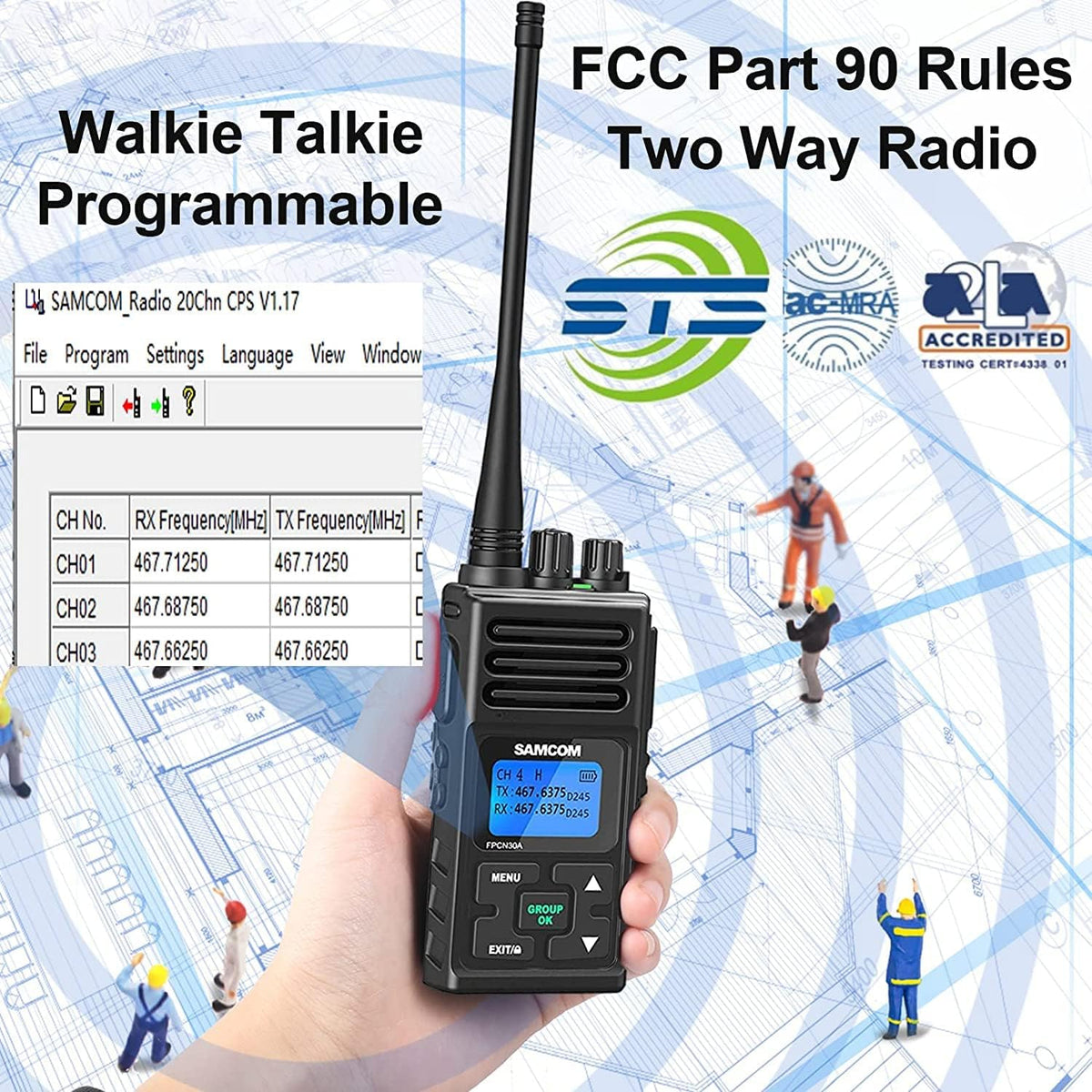 3 Packs UHF Two Way Radios Walkie Talkies 5 Watts P59898