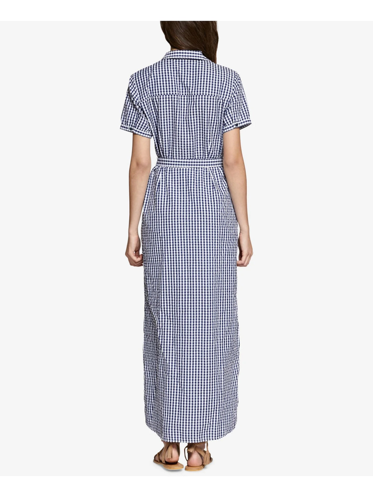 Blue Gingham Shirt Dress N549
