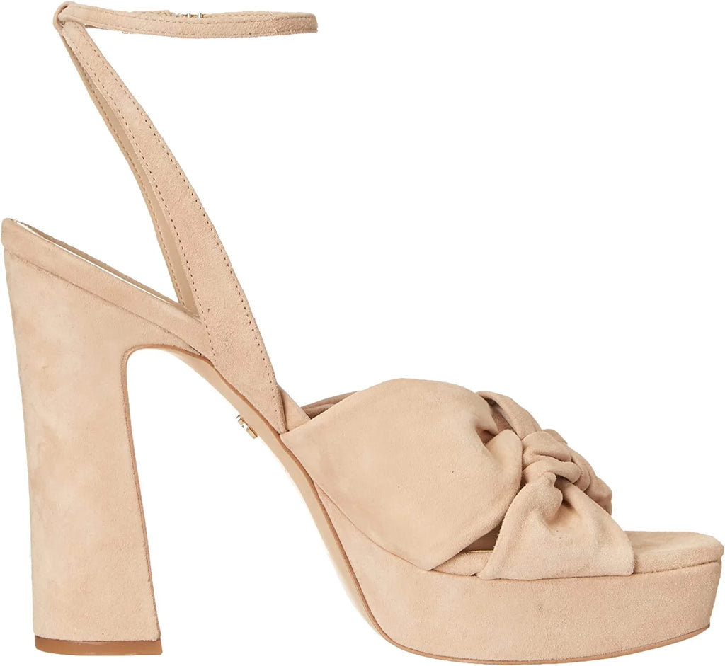 Cappuccino Block Heel Ankle Strap Squared Toe Heeled Sandals T31090