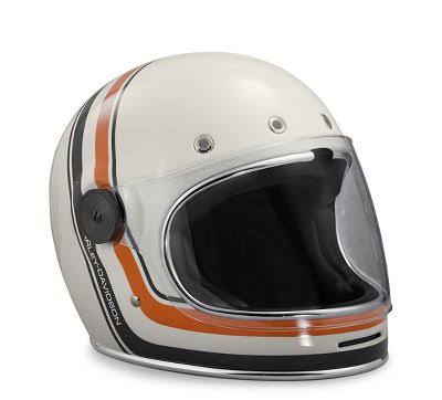 Vintage Stripe Full-Face Motorcycle Helmet J694