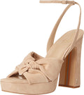 Cappuccino Block Heel Ankle Strap Squared Toe Heeled Sandals T31090