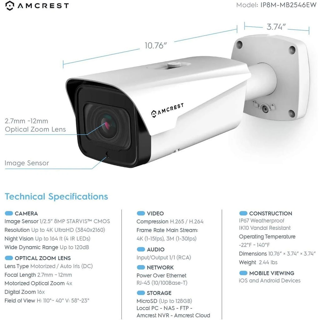 4K Optical Zoom Outdoor PoE Camera J64613