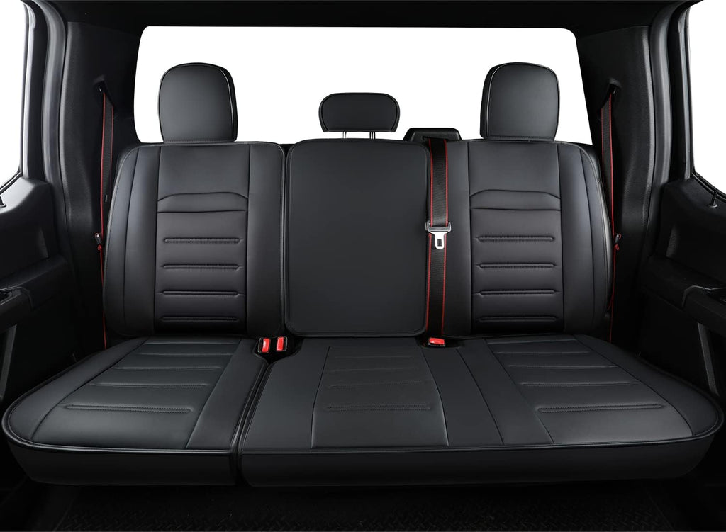 Black Faux Leather Seat Covers Full Set P2256