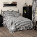 Black Check Ruffled Farmhouse Quilt Coverlet King P345