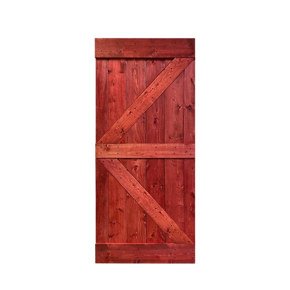 Jungle Green Stained Solid Pine Wood Interior Sliding Barn Door Slab J3713
