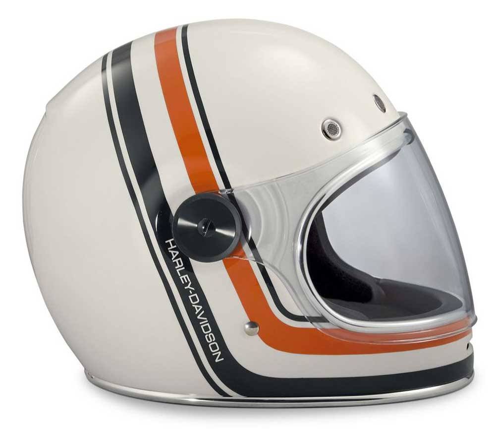 Vintage Stripe Full-Face Motorcycle Helmet J694