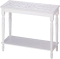 White Wood Carved Top Sofa Console Table N17230