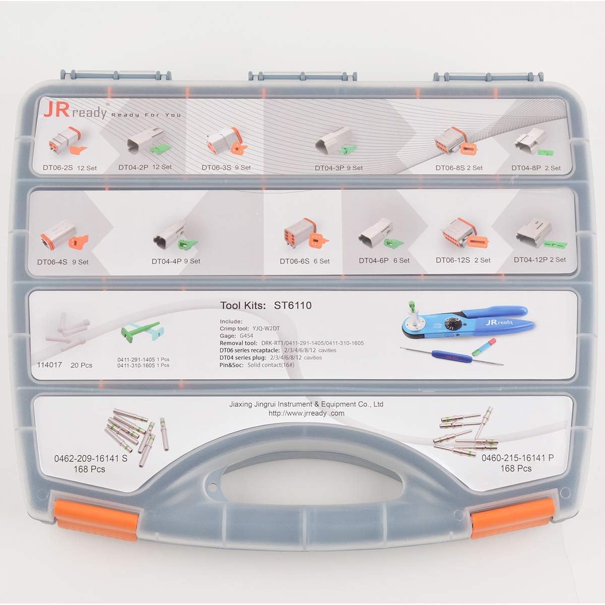 DT Connector Kit Electrical Connector Kit with Solid Terminals Crimp Tool Wire Size 12-22AWG W167