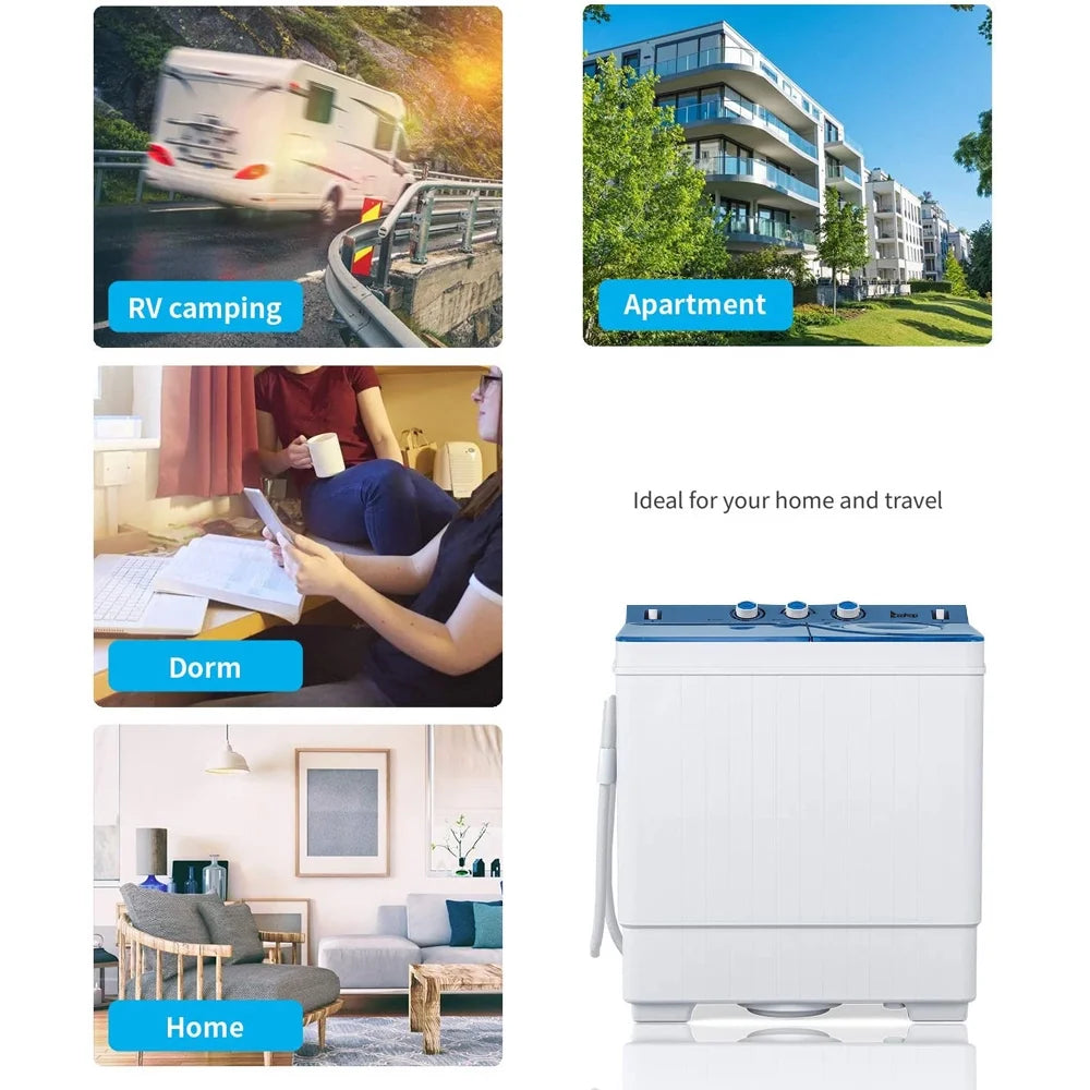 Semi-automatic Twin Tube Washing Machine White & Blue R628328