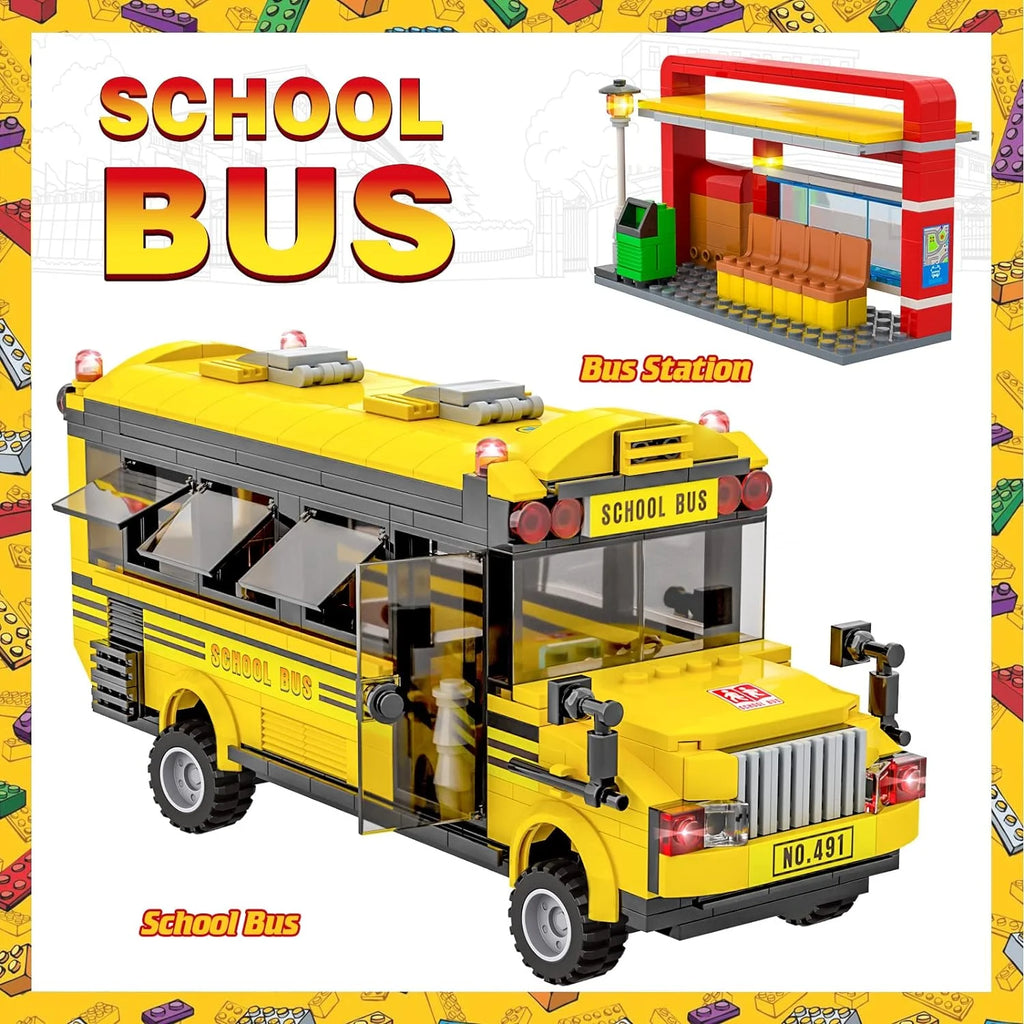 Yellow Bus Building Blocks Toy (488 Pieces) Z608487