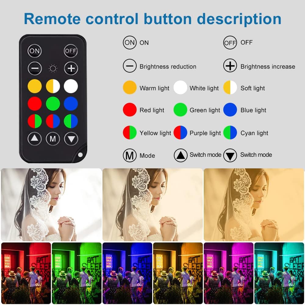 LED Light Wand, RGB Video Light, 9 Colors, Rechargable Battery, 3200K-5600K, Pack of 2 X30844