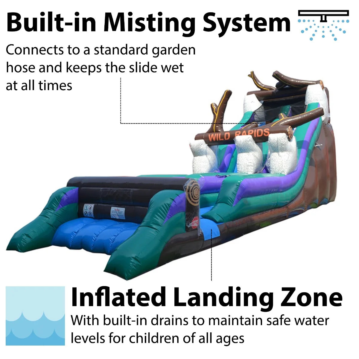 Inflatable Water Slide with Blower, 21' F204272