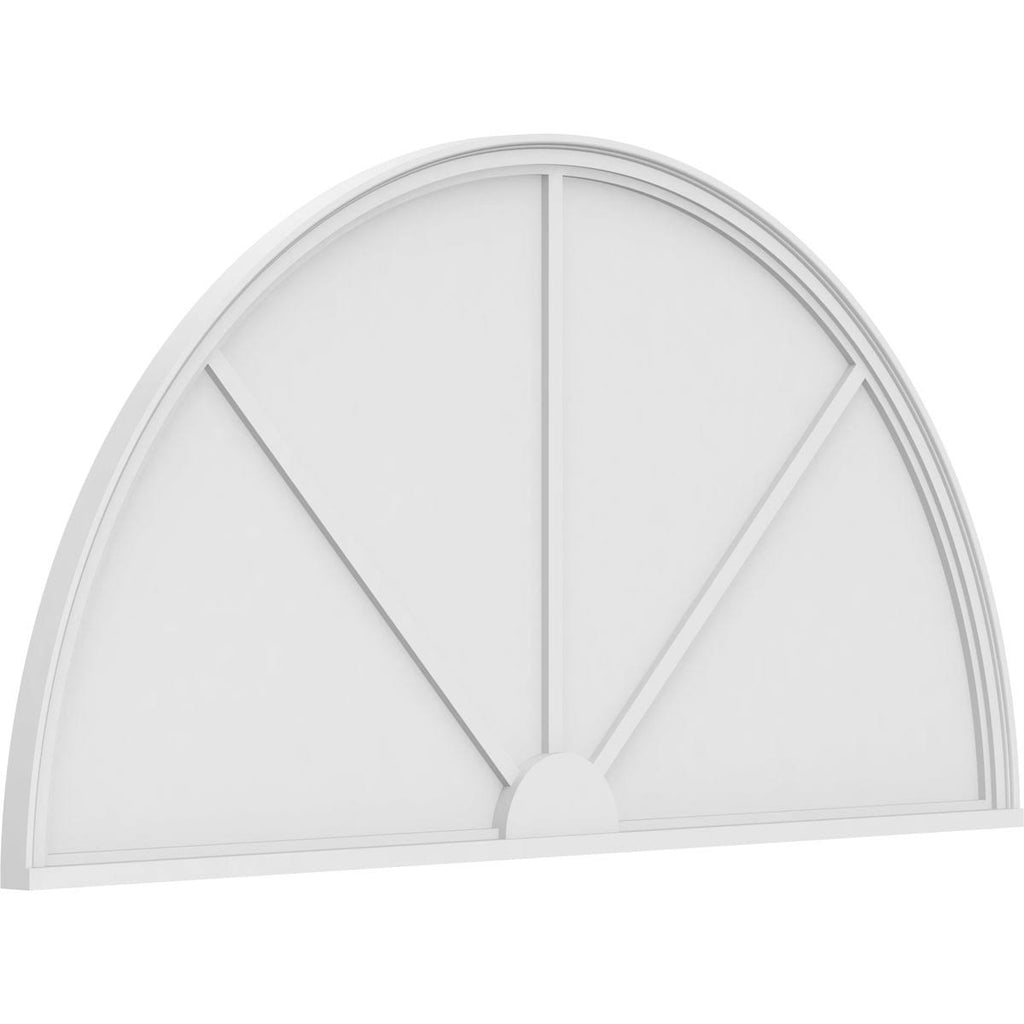 72x22W x 36x22H x 2x22P Half Round 3 Spoke PVC Pediment K9269