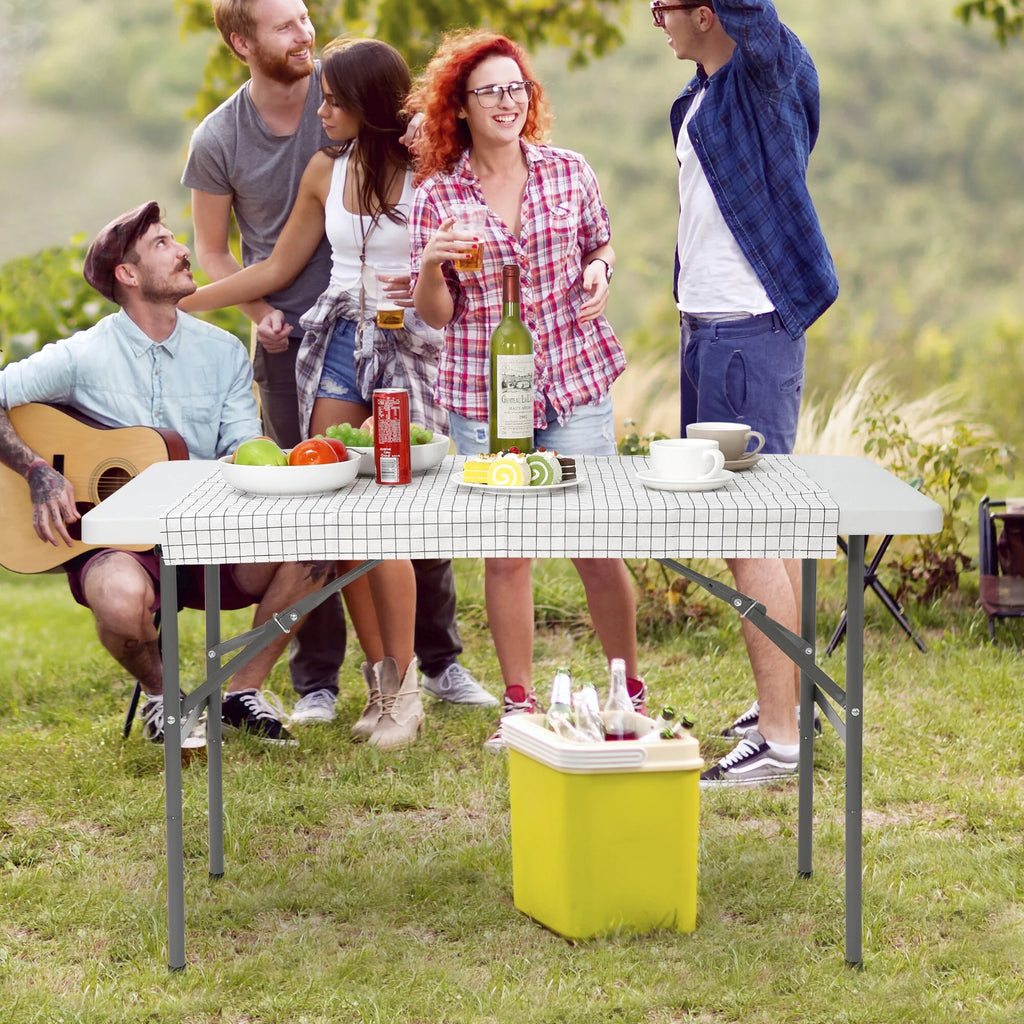 White Plastic Folding Utility Table D963839