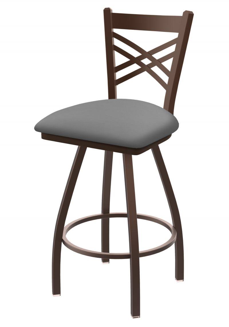 25x22 Swivel Counter Stool with Bronze Finish and Grey Seat H44249