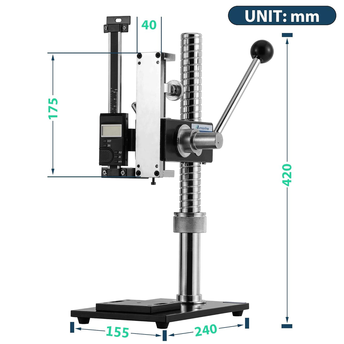 Force Gauge Stand Push Pull Test Stand Lever-Operated Manual Test Stand Stroke 70mm/2.8 with Digital Scale and Clamp x1 I300